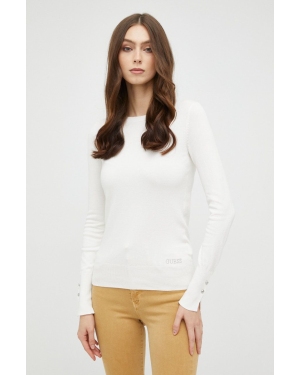 Guess sweter damski kolor biały lekki