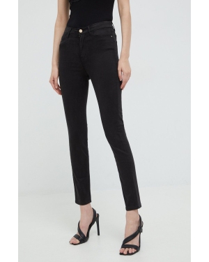 Guess spodnie damskie kolor czarny dopasowane medium waist