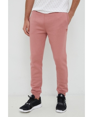 Guess spodnie dresowe kolor różowy melanżowe
