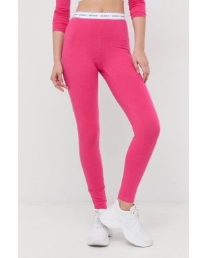 Guess legginsy damskie kolor różowy z aplikacją