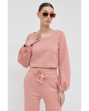 Guess bluza bawełniana damska kolor różowy gładka
