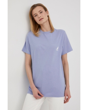 Kangol t-shirt bawełniany kolor fioletowy KLEU006.D-115
