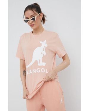 Kangol t-shirt bawełniany kolor różowy KLEU005.D-116