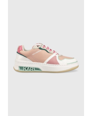 Karl Lagerfeld sneakersy skórzane ELEKTRA II Lo kolor różowy