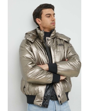 Karl Lagerfeld kurtka dwustronna męska kolor złoty przejściowa