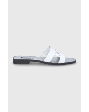 Karl Lagerfeld klapki skórzane SKOOT II KL80405.01S damskie kolor biały