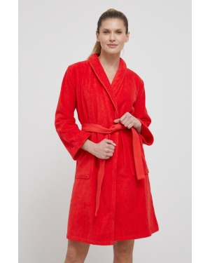 Kenzo szlafrok bawełniany kolor czerwony