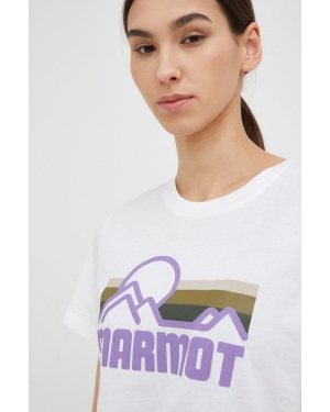 Marmot t-shirt bawełniany kolor biały