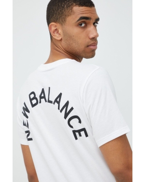 New Balance t-shirt męski kolor biały z nadrukiem