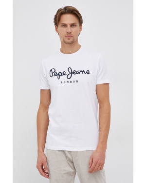 Pepe Jeans T-shirt Original Stretch kolor biały z nadrukiem