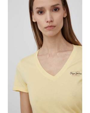 Pepe Jeans t-shirt bawełniany BLEU N kolor żółty