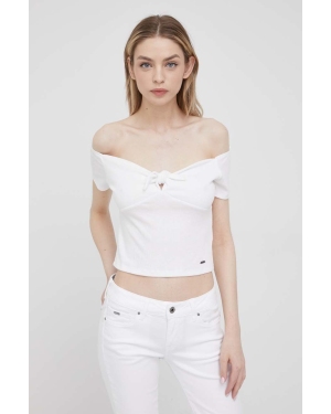 Pepe Jeans bluzka BETH damska kolor biały gładka