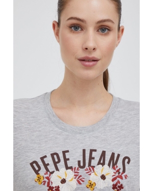 Pepe Jeans t-shirt damski kolor szary