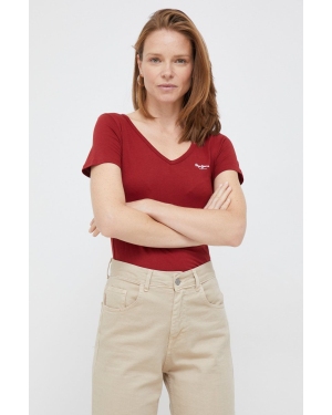 Pepe Jeans t-shirt bawełniany kolor czerwony