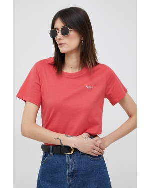 Pepe Jeans t-shirt bawełniany Wendy Chest kolor czerwony