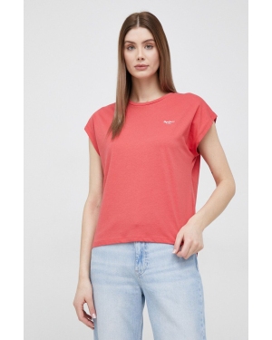 Pepe Jeans t-shirt bawełniany Bloom kolor czerwony