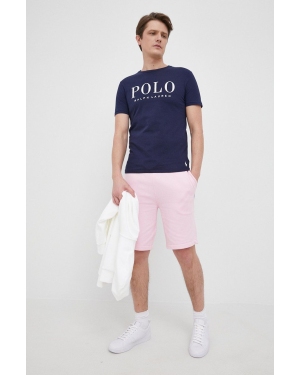 Polo Ralph Lauren t-shirt bawełniany 710860829006 kolor granatowy gładki