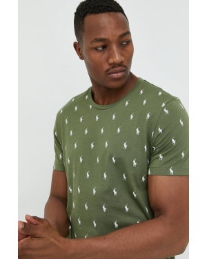 Polo Ralph Lauren t-shirt piżamowy bawełniany kolor zielony wzorzysta