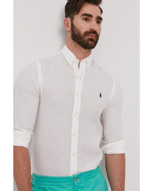 Polo Ralph Lauren Koszula 710829443002 męska kolor biały slim z kołnierzykiem button-down