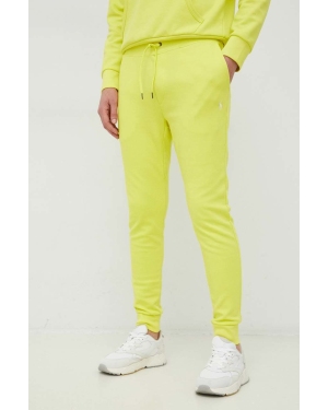 Polo Ralph Lauren spodnie dresowe męskie kolor żółty gładkie