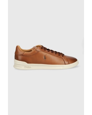 Polo Ralph Lauren sneakersy skórzane Hrt Ct II 809845110005 kolor brązowy