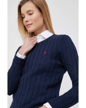 Polo Ralph Lauren sweter bawełniany kolor granatowy