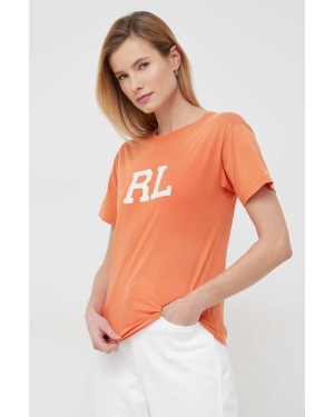 Polo Ralph Lauren t-shirt bawełniany kolor pomarańczowy