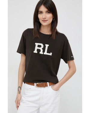 Polo Ralph Lauren t-shirt bawełniany kolor brązowy
