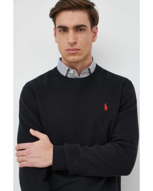 Polo Ralph Lauren sweter bawełniany męski kolor czarny lekki