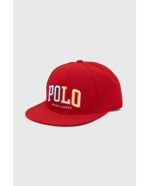 Polo Ralph Lauren czapka z daszkiem kolor czerwony z aplikacją