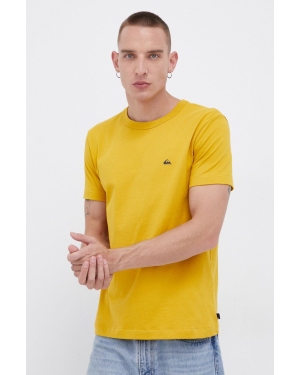Quiksilver T-shirt bawełniany kolor żółty gładki