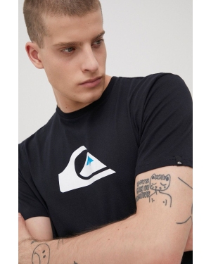 Quiksilver t-shirt bawełniany kolor czarny z nadrukiem