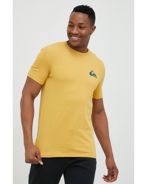 Quiksilver t-shirt bawełniany kolor żółty gładki