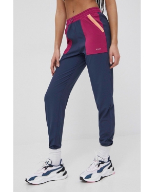 Roxy spodnie damskie kolor granatowy dopasowane high waist