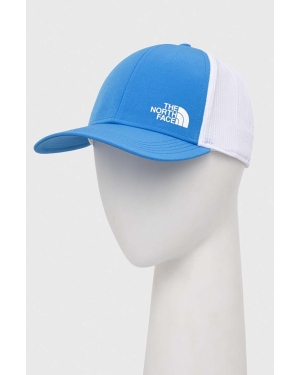 The North Face czapka z daszkiem Trail Trucker 2.0 kolor niebieski z nadrukiem