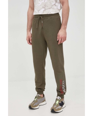 Tommy Hilfiger spodnie dresowe męskie kolor zielony z aplikacją