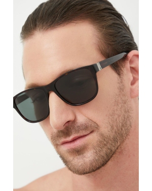 Tommy Hilfiger okulary przeciwsłoneczne męskie kolor brązowy