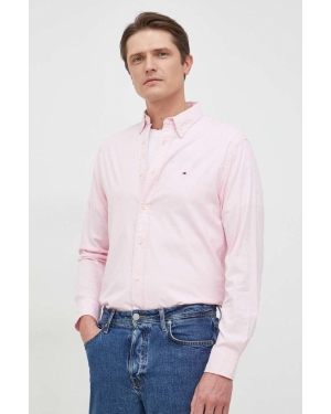 Tommy Hilfiger koszula męska kolor fioletowy regular z kołnierzykiem button-down