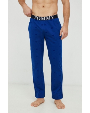 Tommy Hilfiger spodnie piżamowe bawełniane kolor niebieski wzorzysta