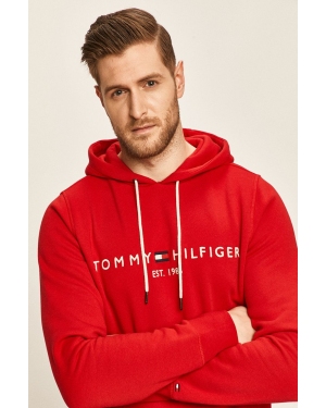 Tommy Hilfiger bluza męska kolor czerwony z kapturem