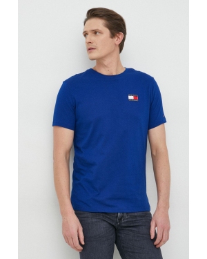 Tommy Hilfiger t-shirt bawełniany kolor niebieski gładki