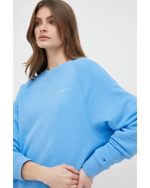 Tommy Hilfiger bluza damska kolor niebieski z nadrukiem