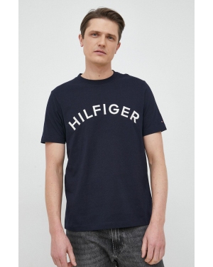 Tommy Hilfiger t-shirt bawełniany kolor granatowy wzorzysty