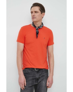 Tommy Hilfiger t-shirt męski kolor pomarańczowy wzorzysty
