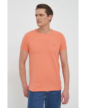 Tommy Hilfiger t-shirt męski kolor pomarańczowy gładki