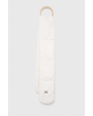 UGG szalik damski kolor biały gładki