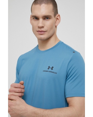 Under Armour t-shirt treningowy Rush Energy kolor niebieski gładki 1366138-001