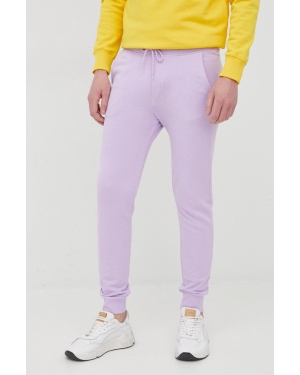 United Colors of Benetton spodnie bawełniane męskie kolor fioletowy gładkie