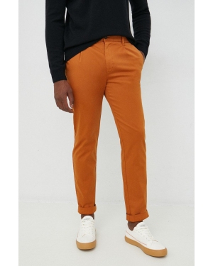 United Colors of Benetton spodnie męskie kolor pomarańczowy proste