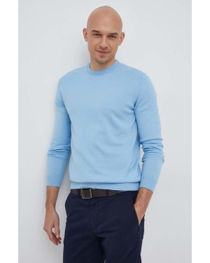 United Colors of Benetton sweter bawełniany męski kolor niebieski lekki